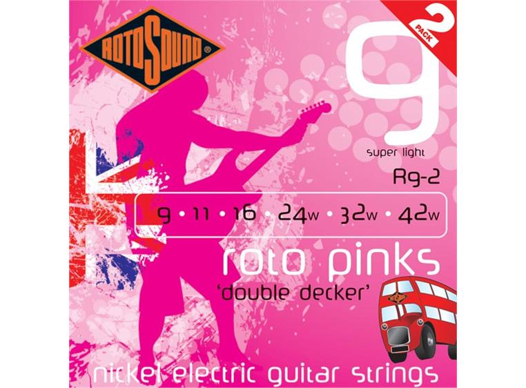 Rotosound R- 9-2 Roto Pinks (009-042) Double Decker